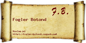 Fogler Botond névjegykártya