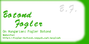 botond fogler business card